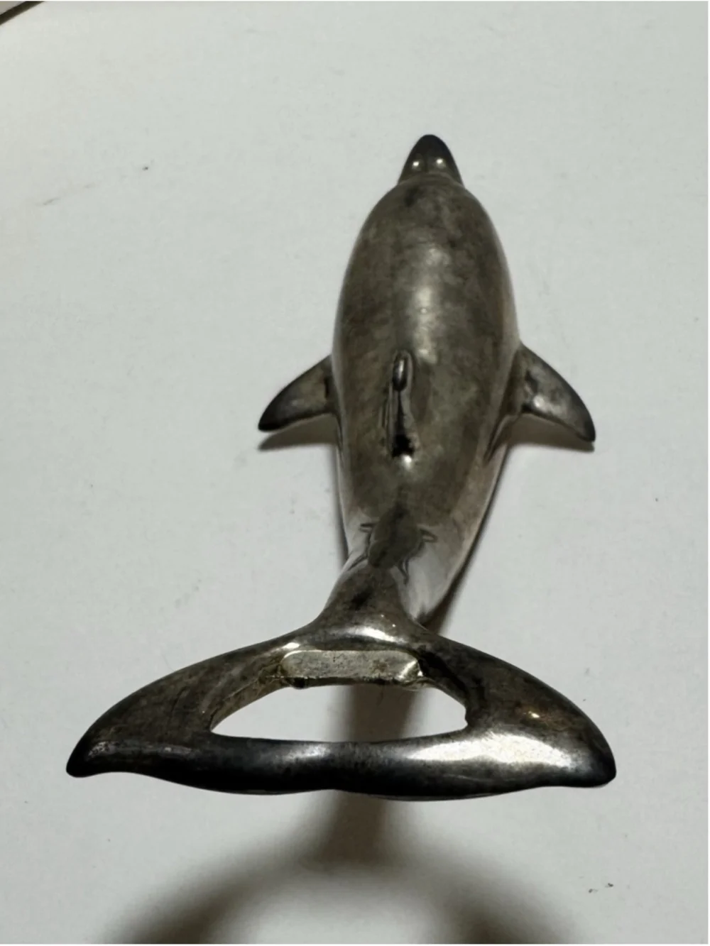 Vintage Silver Plated Dolphin Bottle Opener Cap and Twist 6.5